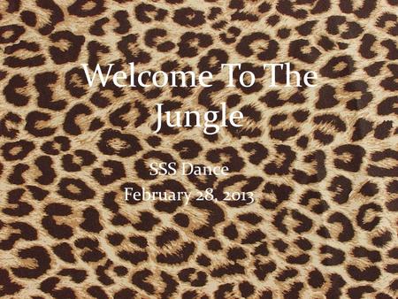 Welcome To The Jungle SSS Dance February 28, 2013.