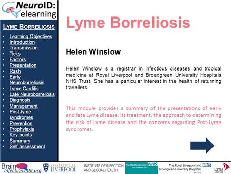 Lyme Borreliosis Helen Winslow Lyme Borreliosis