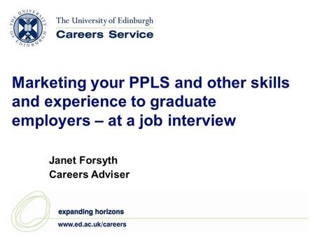 Janet Forsyth Careers Adviser