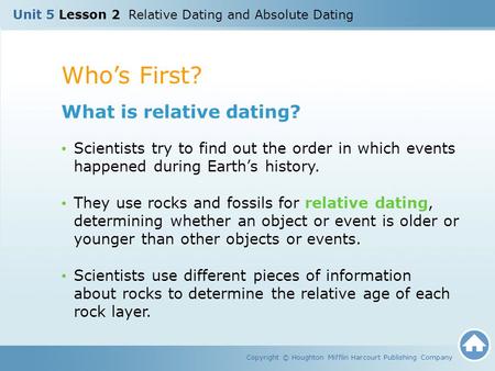 Who’s First? What is relative dating?