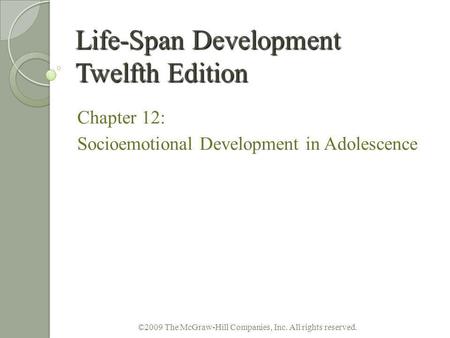 Life-Span Development Twelfth Edition