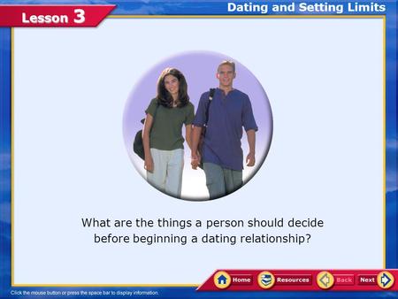 Dating and Setting Limits