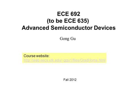 Advanced Semiconductor Devices