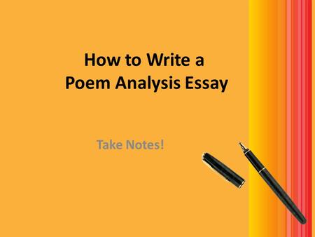 How to Write a Poem Analysis Essay