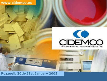 Www.cidemco.es Pozzuoli, 20th-21st January 2005. Private Technological Research Centre Non-profit making organization Founded in 1989 by companies and.