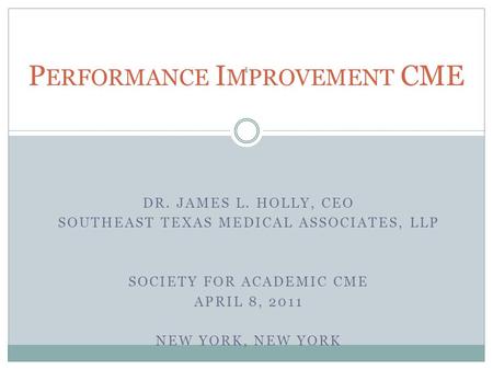 Performance Improvement CME