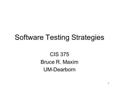 Software Testing Strategies