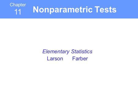 Elementary Statistics