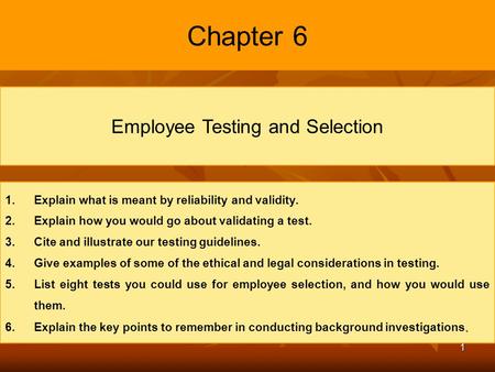 Employee Testing and Selection