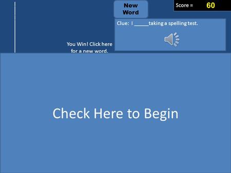 _ _ ___________ ____________ AM A M You Win! Click here for a new word. Score = 0 2 5 Reset score 60 New Word ABCDEF GHIJKLM NOPQRS TUVWXYZ 012345 6789-=