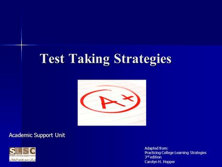 Test Taking Strategies