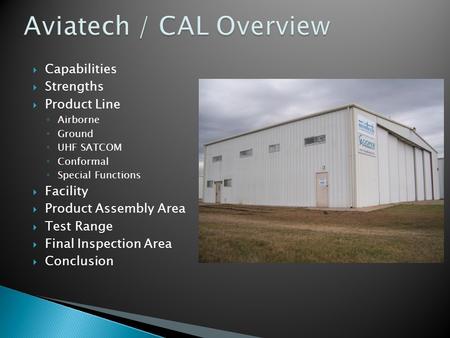 Aviatech / CAL Overview