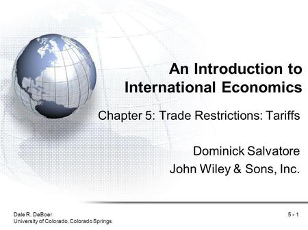 An Introduction to International Economics