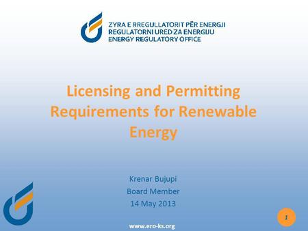 Licensing and Permitting Requirements for Renewable Energy