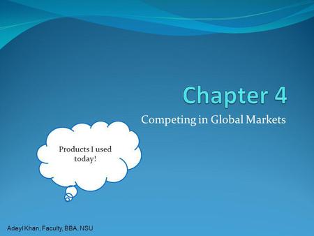 Competing in Global Markets