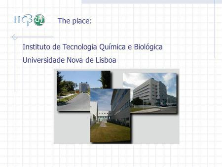 Instituto de Tecnologia Química e Biológica Universidade Nova de Lisboa The place: