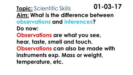 Observations and inferences