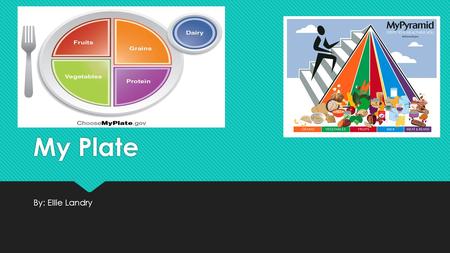 My Plate By: Ellie Landry. Fruits  Example: mangos, apples, oranges, pineapples, and grapes  A kid my age should eat 2 servings a day  Fruits have.