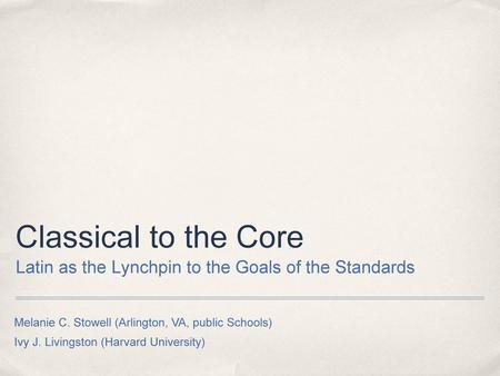 While we note how the study of the Classics can support Common Core standards, the approaches and activities can, of course, be used in any Latin classroom.