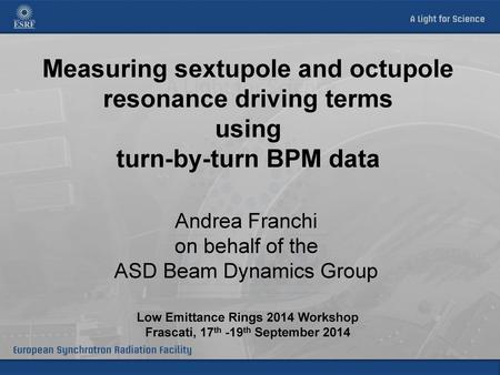 Measuring sextupole and octupole resonance driving terms using