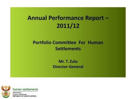 Annual Performance Report – 2011/12