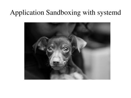 Application Sandboxing with systemd