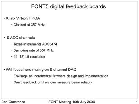 FONT5 digital feedback boards