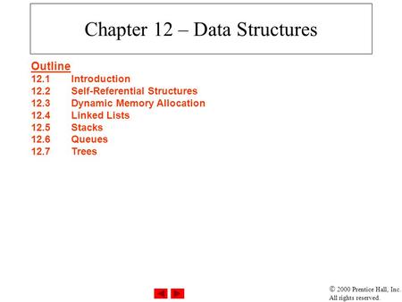 Chapter 12 – Data Structures