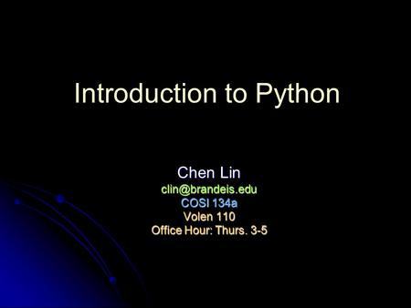 Introduction to Python