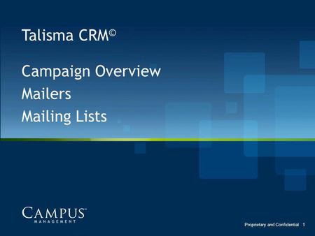 Campaign Overview Mailers Mailing Lists