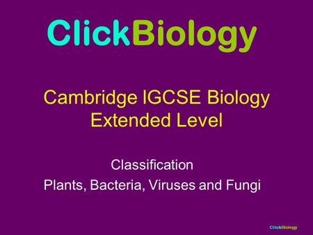 Cambridge IGCSE Biology Extended Level