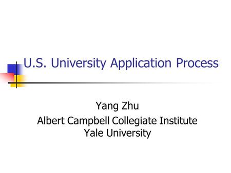 U.S. University Application Process