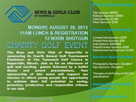 MONday, AUGUST 26, AM Lunch & Registration 12 Noon Shotgun