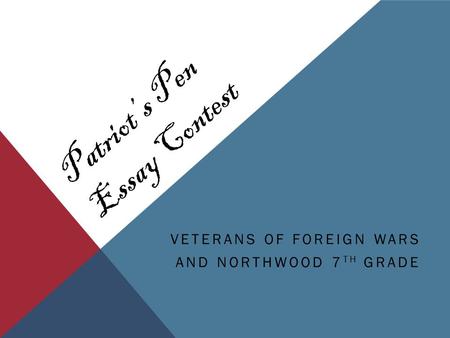 Veterans of foreign wars and northwood 7th grade