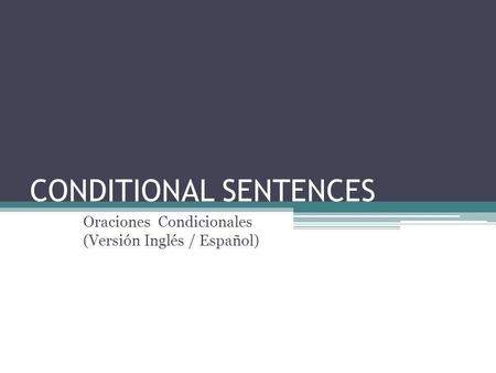 CONDITIONAL SENTENCES