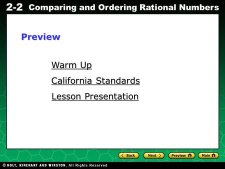 Preview Warm Up California Standards Lesson Presentation.