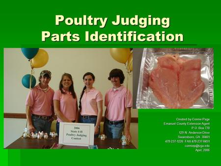 Poultry Judging Parts Identification