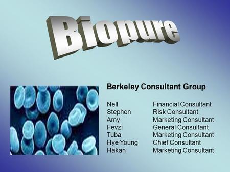 NellFinancial Consultant StephenRisk Consultant AmyMarketing Consultant FevziGeneral Consultant TubaMarketing Consultant Hye YoungChief Consultant HakanMarketing.