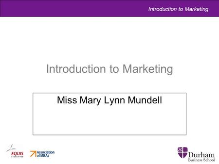 Introduction to Marketing