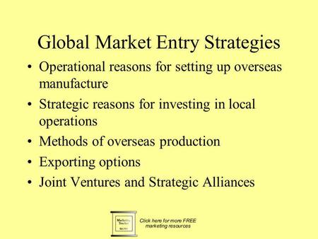 Global Market Entry Strategies