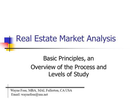 Real Estate Market Analysis