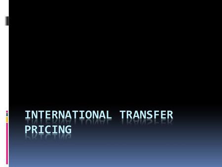 International Transfer Pricing