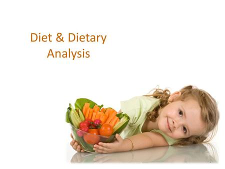 1 Diet & Dietary Analysis. 2 The Link… Oral health is closely linked to an individuals diet and nutritional status. Nutrition is a vital factor---