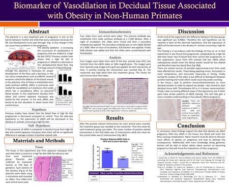 DiscussionAbstract Results Null Hypothesis Acknowledgements and References The tissue in this experiment was from Japanese macaques that were fed either.