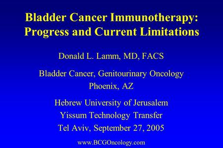 Bladder Cancer Immunotherapy: Progress and Current Limitations