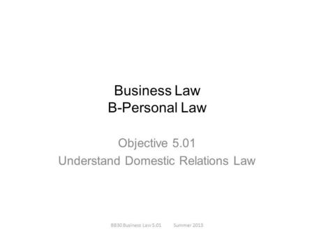 Business Law B-Personal Law