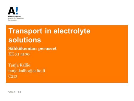 Transport in electrolyte solutions