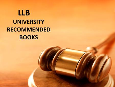 LLB UNIVERSITY RECOMMENDED BOOKS