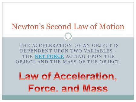 Newton’s Second Law of Motion