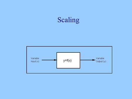 Scaling. Scaling seeks to discover how varying the physical parameters of the stimulus affects the psychological parameters. In general, scaling is concerned.